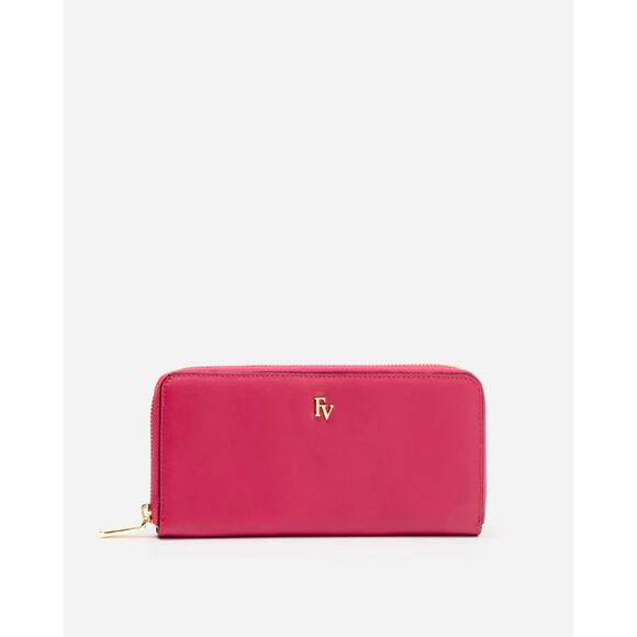 Frances Valentine Washington Zip Around Continental Wallet Soft Nappa ~ Pink - Picture 1 of 4